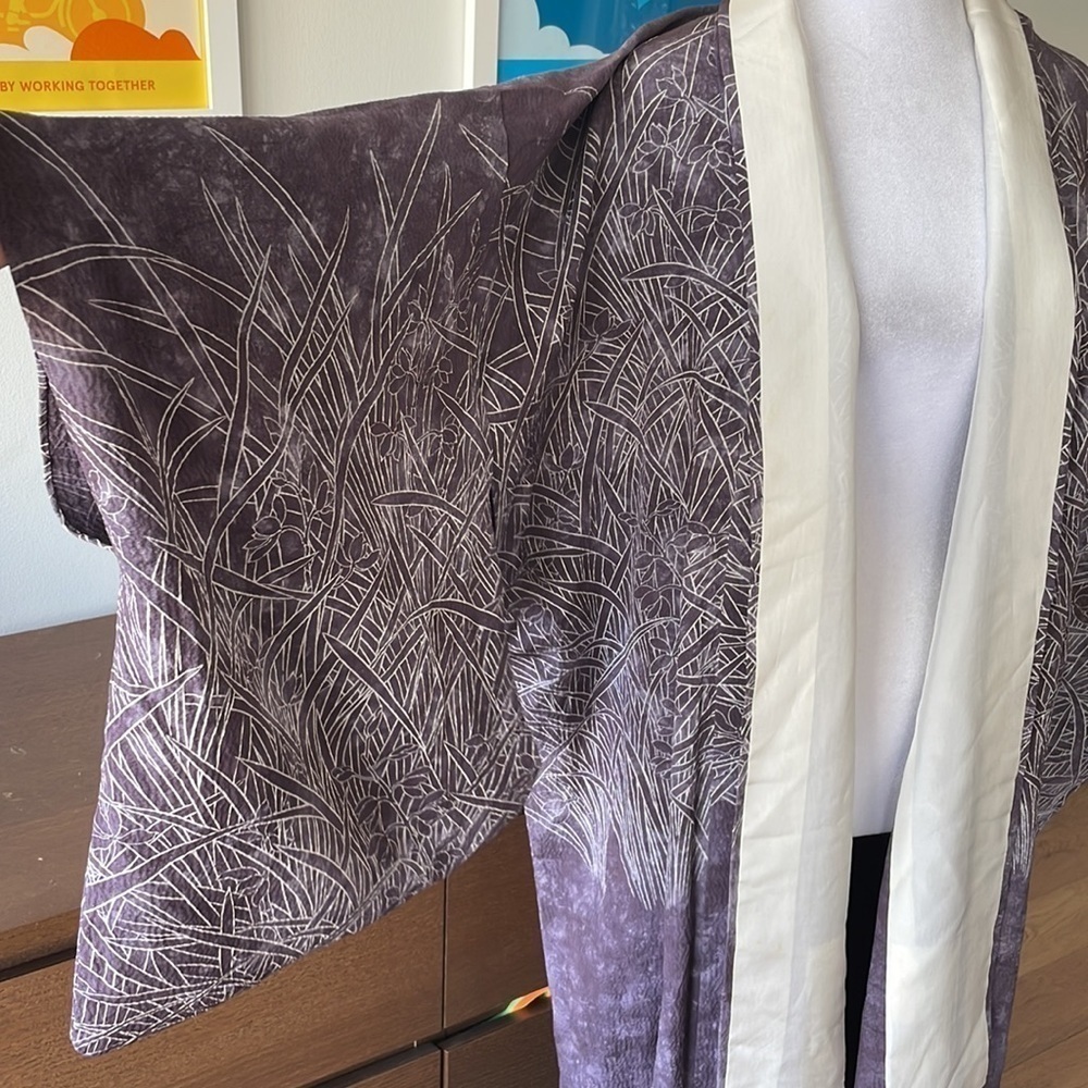 VINTAGE 100% Authentic Japanese 🇯🇵 Kimono Purple - Picture 3 of 11